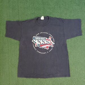 VINTAGE 2002 Super Bowl XXXVI New Orleans Louisiana T Shirt Size XL